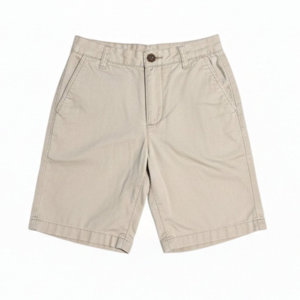 Old Navy Boy's Khaki Shorts Flat Front School Uniform Knee Length Chino 8 NEW